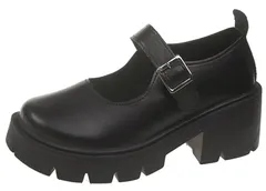 [ジョセファロレーヌ] メリージェーン パンプス 厚底 ヒール シューズ レディース 韓国 オシャレ 可愛い カワイイ ファッション 冬 秋冬 春 夏 ロリータ ブーツ 女性 ゴスロリ ギャル 地雷 女子 キャバ キャバクラ キャバ嬢 厚底ローファー スニー 