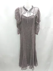 ◇ ⊂ ◎ DORRY DOLL お呼ばれ ロング丈 ワンピース サイズS パープル系 レディース E  【1502180044779】