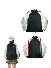 Kappa(カッパ) 黒 白 ウィンドブレーカー ジャケット S