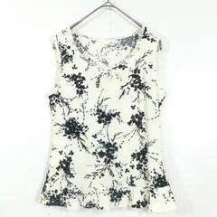 インゲボルグ★ノースリーブカットソー サイズS 白系 ドット付きチュールレース♪花柄♪z14109