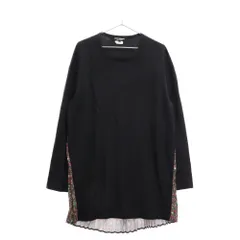 JUNYA WATANABE COMME des GARCONS (ジュンヤワタナベ コムデギャルソン) JD-T005 ウール切替 花柄プリーツ 長袖Tシャツ カットソー ブラック/マルチのサムネイル