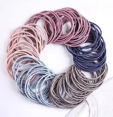 Loveaul ヘアゴム約100個×100セット 黒 茶 くすみカラー グレー ネイビー カラフル 細い 大容量 大人 子供 おしゃれ 髪ゴム 髪留め