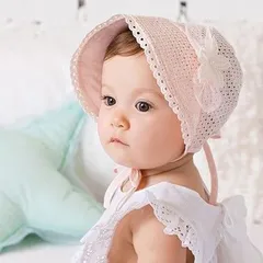 在庫処分中 [タイプ２] ベビー ボンネット 赤ちゃん 帽子 キャップ 女の子 日よけ 日除け つば広 ハット 綿 100％ レース