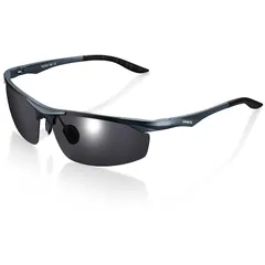 [UHUKO] 調光サングラス 夜間増光 偏光サングラス [昼夜兼用/快速調光/紫外線カット/超軽量]紫外線感知 調光レンズ スポーツサングラスUV400 釣り ゴルフ 雨 曇り 雪 野球 夜間 運転 ドライブアウトドア 登山 変色調光グラス (C:偏光サ 1