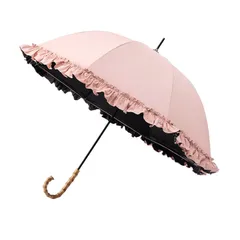 日傘フリル 長傘 深張り 完全遮光【UPF50+ 100 遮光 軽量】日傘兼用雨傘 レディース おしゃれ フリル 可愛い 強化防風厚手 遮熱 母の日 ギフト 誕生日 プレゼント 日焼け防止 熱中症対策