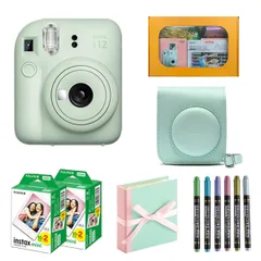 【ギフト チェキB】富士フィルム チェキ インスタントカメラ　instax mini12【ミントグリーン】カメラケース付きギフトBOXセット