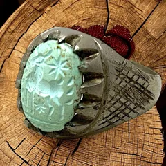 指輪 リング ターコイズ 刻印 彫刻 23号 インディアンジュエリー 無骨 デザイン ビンテージ アンティーク 古着 vintage 60s ~ 70s 80s 90s シルバー ブラス 2025  4500 p20/