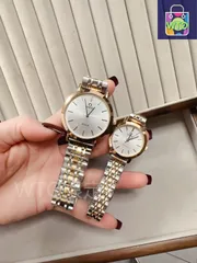 【今日特価】OMEGA オメガ カップルウォッチ デュアルカレンダー クォーツムーブメント 316L ステンレスケース