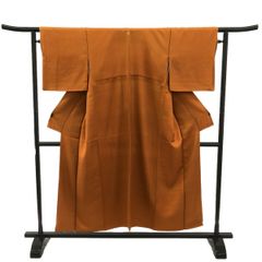 色無地/美品/オレンジ/仕立上がり/適応身長148～155㎝/8204