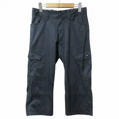 バーバリーブラックレーベル BURBERRY BLACK LABEL ワークパンツ クロップド 7分丈 ワンポイント 裏チェック 黒 ブラック 73 M相当 ■MET1 X