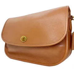 極美品<!-利用不可文字-!>オールドコーチ ショルダーバッグ ターンロック レザー ライトブラウン バッグ シティバッグ citybag ターンロック ゴールド金具 ロゴ型押し グラブタンレザー ライトブラウン