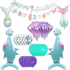 Lumierechat 誕生日 バースデー 飾り付け 女の子 装飾 セット 人魚 バルーン ガーランド a-b5537 Mermaid lagoon