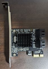 PCIe to SATA 3.0 拡張カード Marvell 9215チップ 6Gbps SATA III 4ポート PCI Express x1 X4 X8 X16用 送料無料 匿名配送