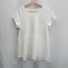 ◇ ⊂ ◎ ●未使用● GLOBAL WORK グローバルワーク レース切替 カットソー サイズL ホワイト レディース E  【1502060028677】