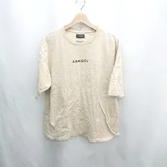 ◇ ⊂ Φ KANGOL カンゴール ロゴプリント 半袖 Tシャツ サイズM ベージュ系 メンズ E  【1501230014311】