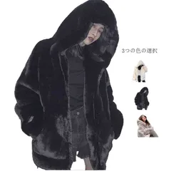 ボリューム フード付き ファーコート フェイクファー 送料無料 ファー カジュアル レディース エコファー ショート丈 ファーブルゾン   防寒 アウター コート ゆったり 大きいサイズ きれいめ 大#gurug573797