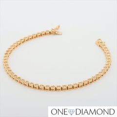 ダイヤ ブレスレット テニス チェーン 天然ダイヤモンド K18 11.1g 1.00ct