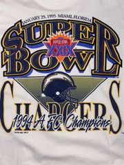 90s 1995　SUPER BOWL   CHARGERS  ロサンゼルス・チャージャーズ   NFL　アメリカンフットボール　クリスマスボール　チャンピョンｔ　ヴィンテージ　ｔシャツ　アメカジ　カレッジ