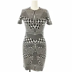 アレキサンダーマックイーン ALEXANDER MCQUEEN ジャガードニットワンピース ひざ丈 Ｓ黒 ブラック  白 ホワイト 335559 RBK04 /ORのサムネイル