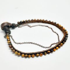 天然石 本革 ブレスレット タイガーアイ パワーストーン 天然石ブレスレット ジェムストーン AUULA jewelry 241245