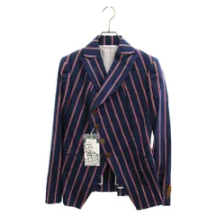 Vivienne Westwood MAN (ヴィヴィアンウエストウッドマン) ストライプ 4B テーラードジャケット ネイビー/レッド VW-W1-86537のサムネイル