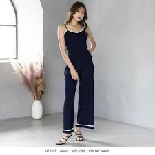 JULIA BOUTIQUE（ジュリアブティック）配色キャミソール×ロングパンツセットアップ