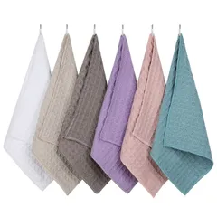 30×30cm,6枚(6色セット) キッチンタオル キッチンクロス 一般的なキッチンタオルの5倍の圧倒的な吸水率 台拭き ふきん 30×30cm 吸水 速乾 食器拭き 雑巾 掃除用品 ワッフル調 マイクロファイバー 6枚セット OSHAMY （ブルー・パープル