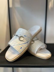 バジョルゴ　BajoLugo 　サンダル　クロコホワイトペイントブルー　24.5cm26.5cm27.5cm（BG-304）SAMPLE商品
