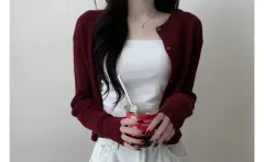 バーガンディー カーディガン