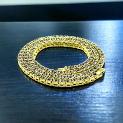 モアサナイト テニスネックレス 3mm45cm ゴールド 鑑定書付きhiphop