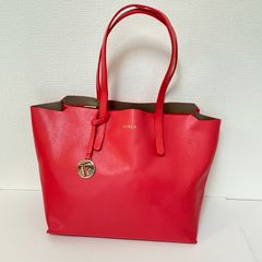 FURLA フルラ 本革 牛革カウレザー 取り外しポーチ トートバッグ 赤 