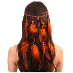 【在庫セール】フェザー装飾フォーク 調節可能 ヒッピーバンド スタイル ファッション ボヘミアン ヘアアクセサリー 海辺旅行 ヘアバンド 羽根 写真撮影 髪飾り 額飾り パーテイー FASELE