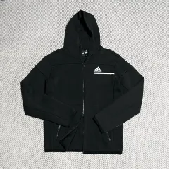 L adidas adidas(アディダス) zne ツーウェイ 黒 フード付き ジップアップパーカー ジャージ