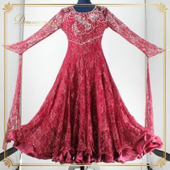 6849☆prima boutique☆L ワインレッド ワンピース 社交ダンス - メルカリ