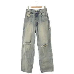 マウジー MOUSSY 23SS HW CRASH LOOSE STRAIGHT デニムパンツ ストレート 26 ライトブルー /HK ■OS