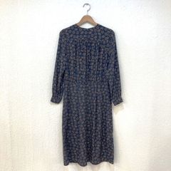 ブランブルーミニュイ Blanc Bleu Minuit 【日本製】 ★ロングシーズン大活躍★ ヴィンテージプリントワンピース 【F】 フリーサイズ ダークネイビー 濃紺 【サラッとドライタッチで涼しげな着心地】01-1-03-220-9-2