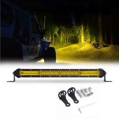 【特売】Chelhead ledワークライト バー 作業灯 78ｗ 10インチ 高輝度チップ製 イエロー 12v/24v対応 広角 狭角 兼用 一体型 トラック用品 車外灯 農業機械 6000K