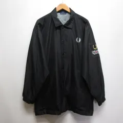 フレッドペリー FRED PERRY コーチ ジャケット L 黒 ブラック 裏地付き
