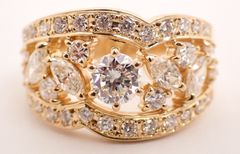 新品仕上げ済 田崎(タサキ) ダイヤリング D0.45ct FD1.11ct K18YG イエローゴールド 6.3g 12号 ラグジュアリー 指輪 箱付き レディース