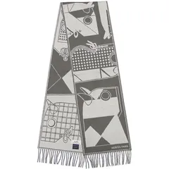 【未使用品】エルメス　HERMES　カシミヤ　マフラー　カマイユ　グレージュ系/ブラウン系