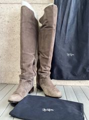 GINZA Kanematsu ロングブーツ ギンザ カネマツ ブラウン スエード 茶 23.5 ブーツ