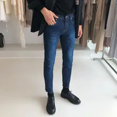 秋冬 メンズ  服 シンプル ファッション オシャレ 大人 かっこいい 大きいサイズ ストリート 紳士服  ジーンズ スリムフィット 春秋 韓国スタイル 伸縮性 ストレッチ ストレッチ カジュアル 九分丈 パンツ