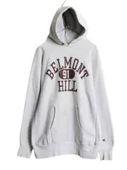 【お得なクーポン配布中!】 90s USA製 ★ チャンピオン リバースウィーブ カレッジ プリント スウェット フード パーカー メンズ XL 古着 オールド 裏起毛 トレーナー