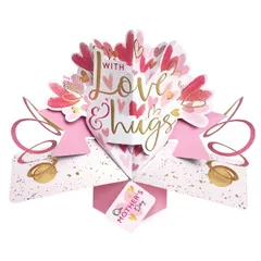 セカンドネイチャー SECOND NATURE 母の日 ポップアップカード グリーティングカード ウィズ ラブ アンド ハグズ MPOP026 マザーズデイ ママ ハート 3D メッセージカード イベント