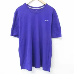 XL/古着 ナイキ NIKE 半袖 ブランド Tシャツ メンズ ワンポイントロゴ 大きいサイズ コットン クルーネック 紫 パープル 25may15 中古