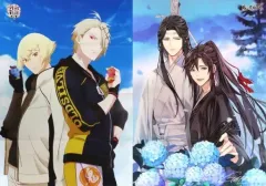 【中古】ポスター 両面A1ポスター(八つ折) 髭切＆鬼丸国綱/藍忘機＆魏無羨 「特 刀剣乱舞-花丸- ～月ノ巻～/魔道祖師」 PASH! 2022年8月号付録