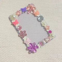 デコトレカケース　ホイップクリーム　ピンク　パープル系　クリア