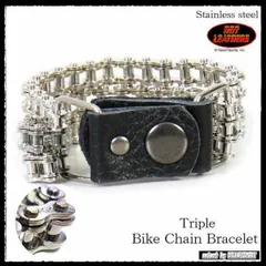 アクセサリー バイク チェーン ブレスレット 3連 アメリカ USA / rfo199