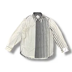 参考上代53900円 未使用品 ETHOSENS Irregular stripe shirt イレギュラーストライプシャツ 長袖シャツ エトセンス 2E124-24 グレー 1 81315A5のサムネイル