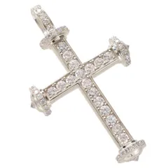 ペンダントトップ メンズ K18WG 18金 喜平用 メンズペンダントトップ ダイヤモンド 2.5カラット クロス 十字架 ペンダントヘッド ペンダントトップ ネックレスヘッド ホワイトゴールド  【アクセサリーマート/メルカリShops店】